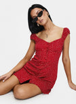 Paper Planes Mini Dress Red Polka