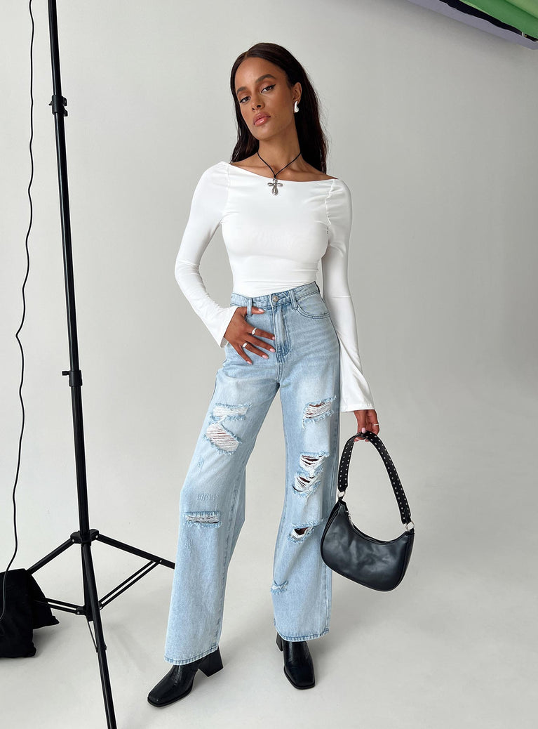 product Princess Polly Mid Rise  Bilston Boyfriend Jeans Light Wash Denim