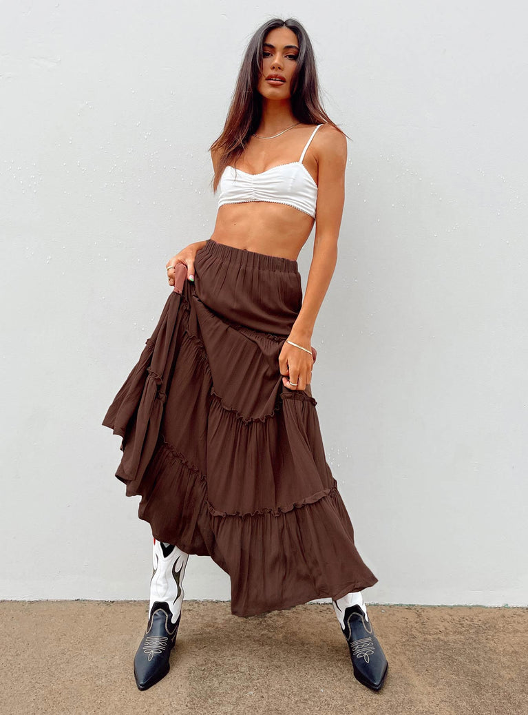 product Miriah Maxi Skirt Brown Princess Polly  Maxi 