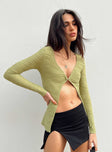 product Princess Polly Full Sleeves Asymmetric Neckline  Nowell Long Sleeve Top Green