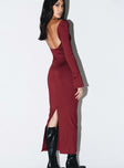 product Princess Polly Crew Neck  Belfa Long Sleeve Maxi Dress Burgundy