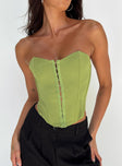 product Princess Polly Sleeveless Square Neck  Archer Corset Top Green