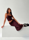 product Motel Tresha Skirt Mesh Burgundy 199 Princess Polly  Midi Skirts 