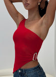 Machiatto One Shoulder Top Red