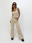 product Princess Polly High Waisted Pants High Waisted Pants High Waisted Pants  Dobson Pants Beige