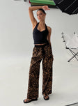 front view of model wearing Princess Polly Zephura Boxer Pant Leopard High Waisted Pants 