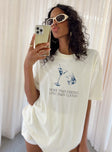 product Princess Polly Half Sleeves Crew Neck  More Than Friends Oversized Top Off White