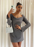 product Princess Polly Asymmetric Neckline  Star Power Mini Dress Slate