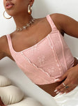 product Princess Polly Sleeveless V-Neck  Eblin Corset Top Pink