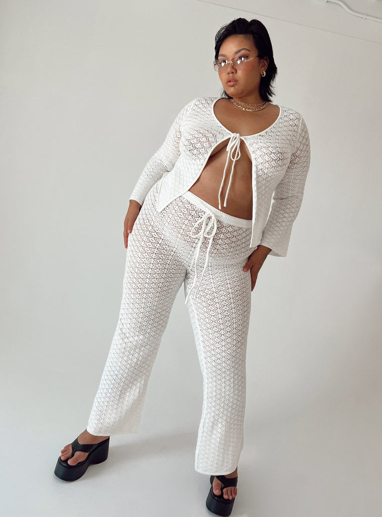 product Princess Polly  Wild & Free Crochet Pants Curve White