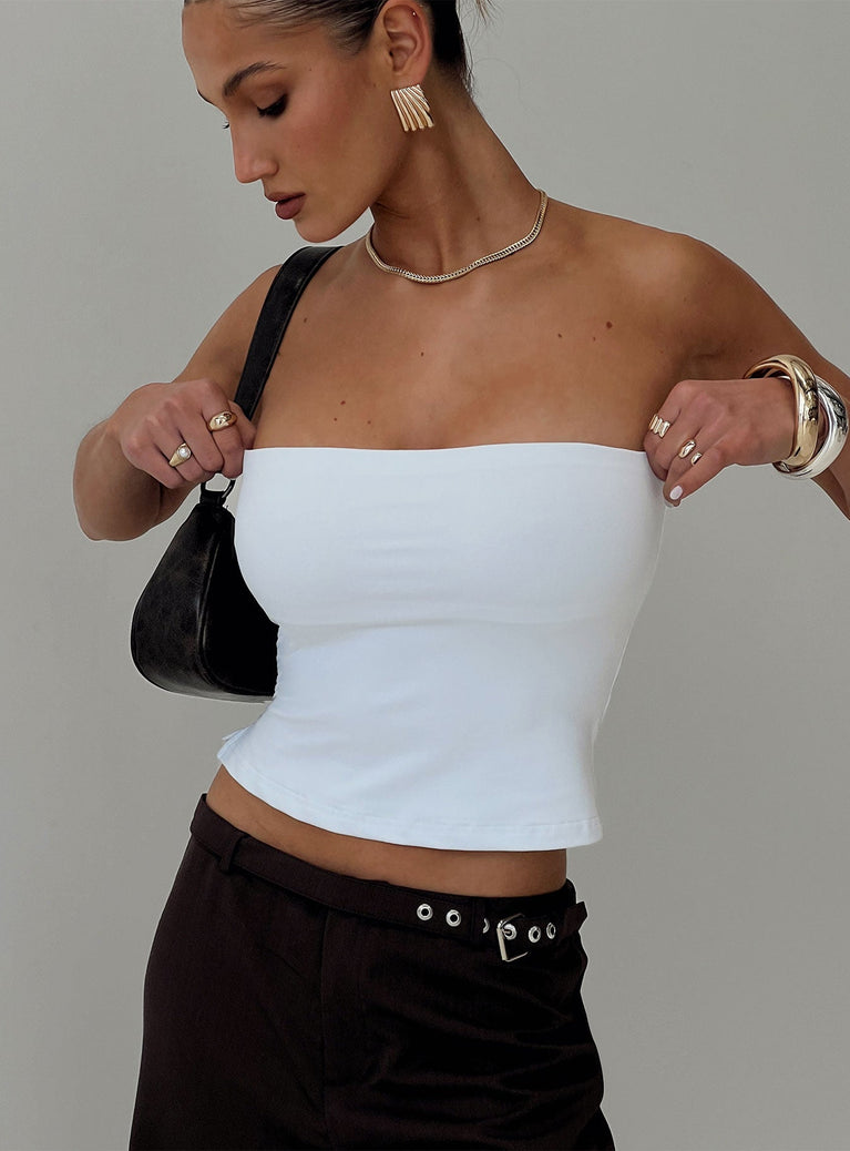 Aurorah Strapless Top White