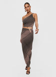   front view of model wearing Princess Polly Whiley Maxi Skirt Multi Stripe Maxi 