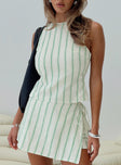 Penelopie Backless Top Green Stripe