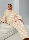 Read Your Mind Knit Sweater Cream Stripe 