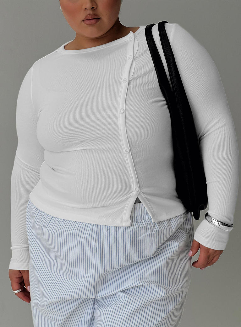 Passoni Long Sleeve Top White Curve