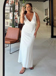 Front view of model wearing  front Princess Polly High Neck  Nellie Maxi Dress White