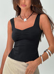 product Princess Polly Sleeveless Sweetheart  Rehna Top Black