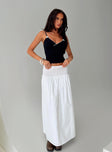 Bohemia Shirred Maxi Skirt White