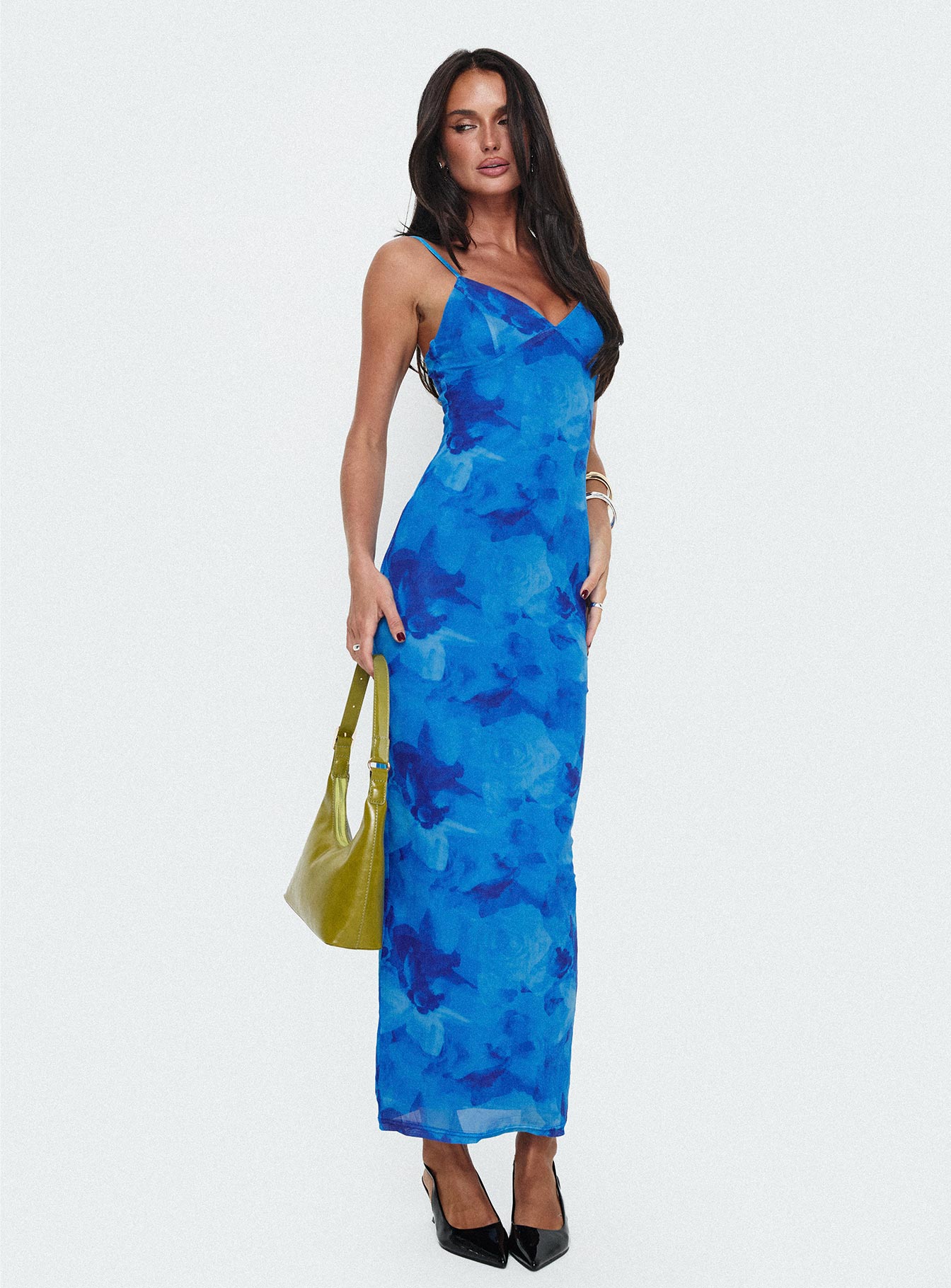 Shop Formal Dress - Hathaway Maxi Dress Blue Floral fourth image