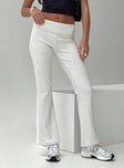 front view of model wearing Princess Polly Norment Rib Pants Grey Mid Rise 