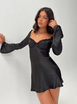 product Princess Polly Sweetheart Neckline  Moniz Long Sleeve Mini Dress Black