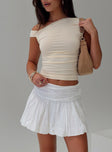 Bubble Broderie Mini Skirt White