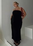 back view of model wearing Princess Polly Birdie Asymmetric Linen Blend Top Black Curve Sleeveless straight 