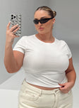 product Princess Polly Short Sleeves Crew Neck  Lex Top White Curve