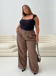 product Princess Polly High Waisted Pants  Archer Pants Brown Curve