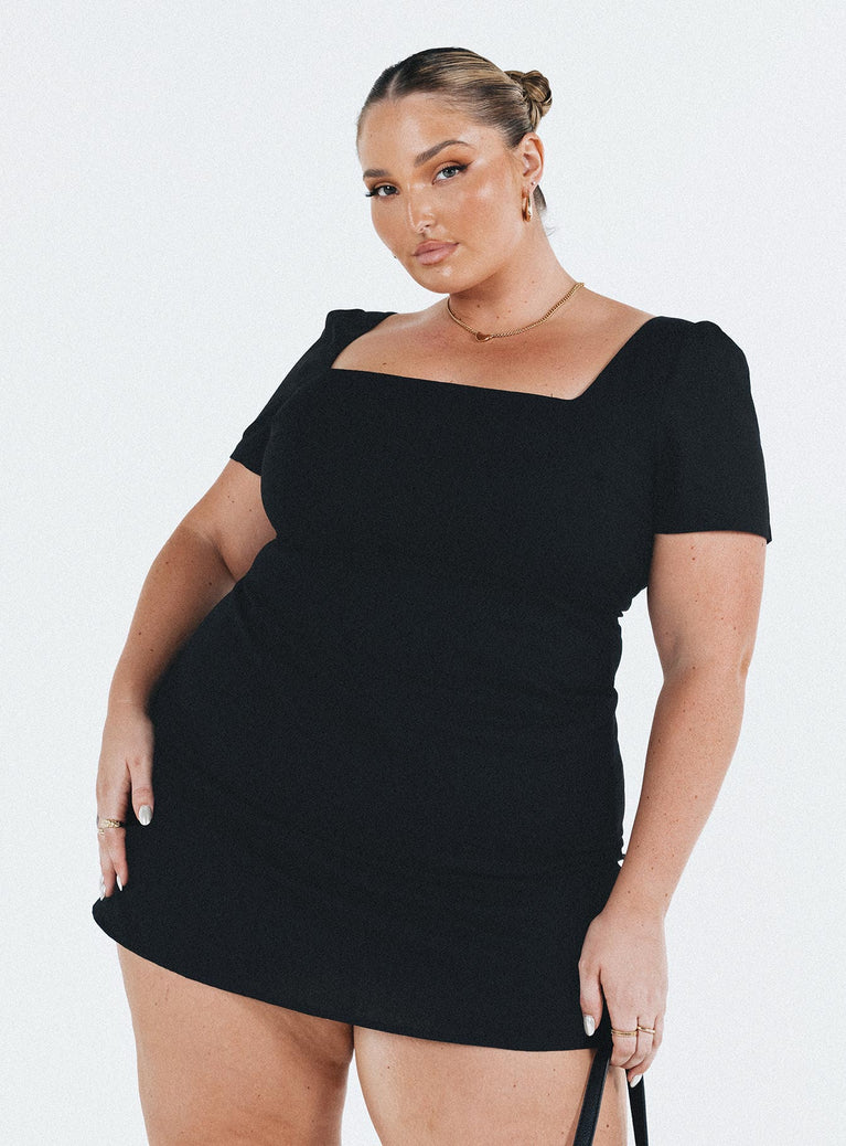 product Princess Polly Square Neck Square Neck  Hastings Mini Dress Black Curve