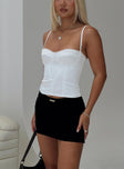 Bonaire Embroidered Corset Top White