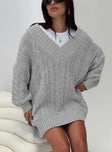 Dravi Mini Sweater Dress Grey Marle