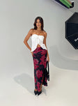 Cooperi Maxi Skirt Black / Red Floral Princess Polly  Maxi 