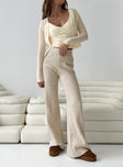 product Princess Polly High Waisted Pants  Montana Knit Pants Cream