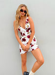 product Princess Polly Sweetheart Neckline  Nellie Mini Dress White / Red Floral