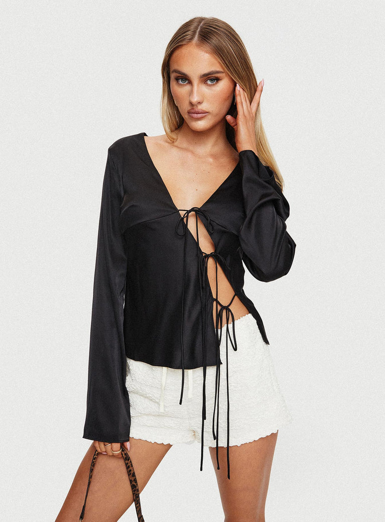 Mariah Long Sleeve Top Black