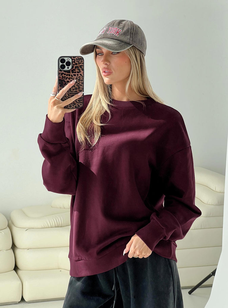 All Day Crewneck Sweatshirt Wine