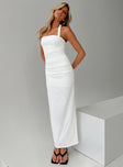 front view of model wearing Princess Polly 1999 Maxi Dress Porcelain Square Neck 