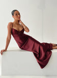 product Princess Polly Crew Neck  Fadyen Bias Cut Maxi Dress Burgundy