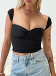 product Princess Polly Short Sleeves Sweetheart  Larisha Off The Shoulder Top Black