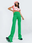 front view of model wearing Princess Polly Anderson Pants Green 