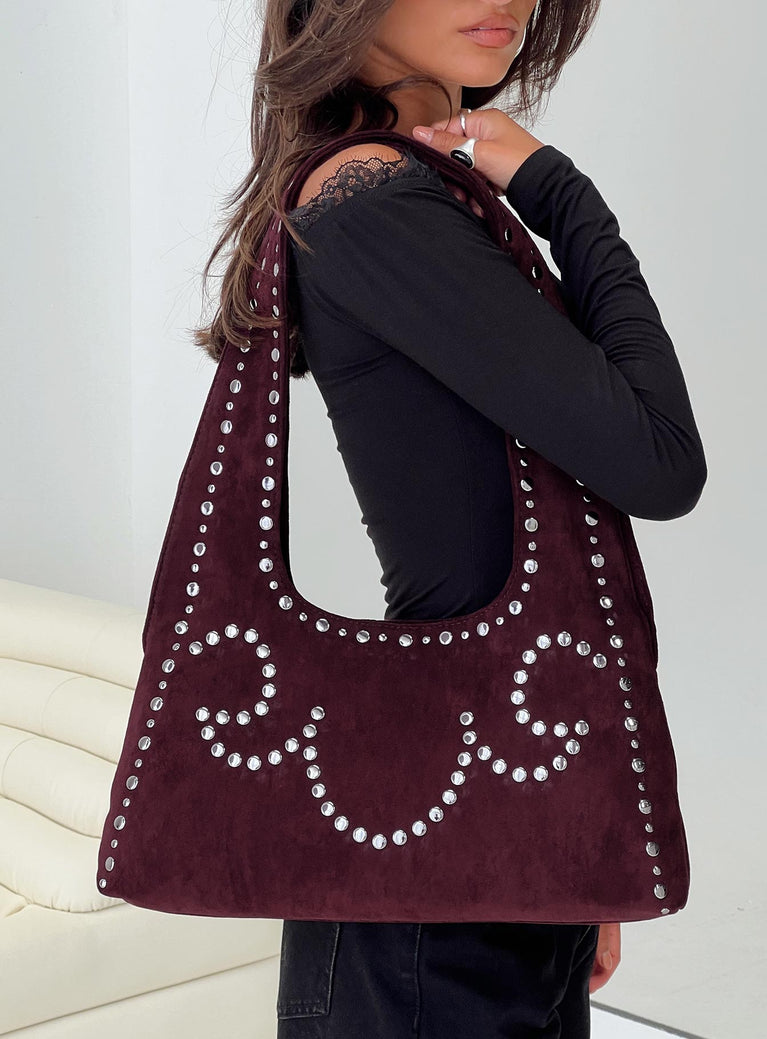 Lemoni Stud Bag Burgundy