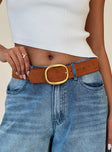 Sunbeam Faux Suede Belt Brown