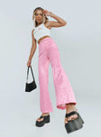 front view of model wearing Princess Polly Ryllie Pants Pink 