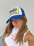 Trucker hat Graphic print  Mesh back panels  Snap back fastening 