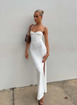 back view of model wearing Princess Polly Belladonna Maxi Dress White 