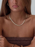 gold toned necklace snake chain