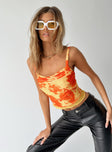 front view of model wearing Princess Polly Summer Nights Top Multi Sleeveless Cowl 