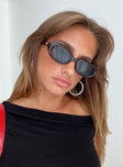 Tortoiseshell sunglasses Molded nose bridge, smoke tinted lens