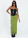 product Harriette Maxi Skirt Green Lower Impact Princess Polly  Maxi 